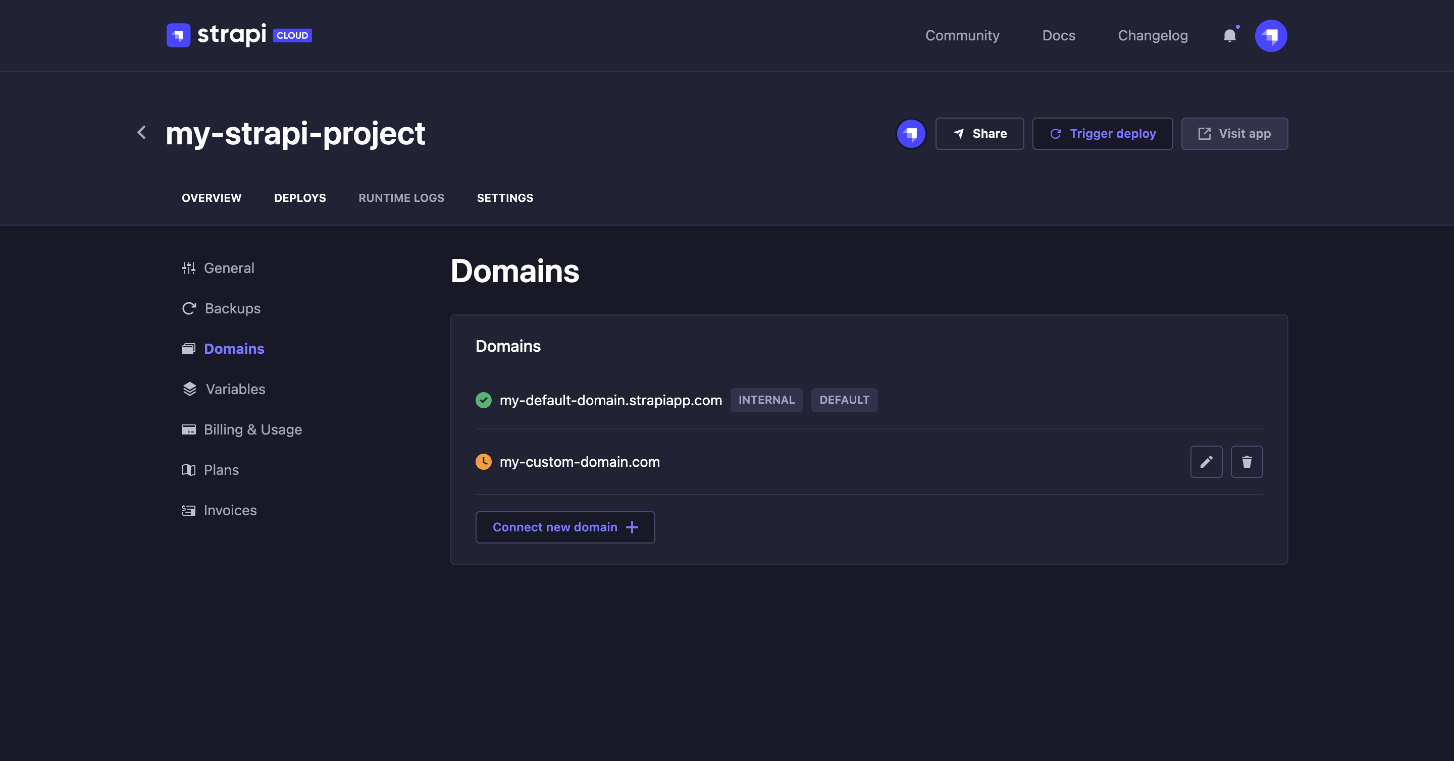 Project domains